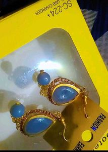 Blue Stone Necklace and Earring Set