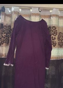 Embroidered Purple Kurta