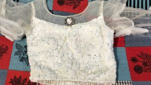 Full White Colour Lehnga Choli Duptta