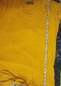 Yellow V-Neck Pocket Tee (Green T-shirt free)