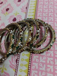 Sparkling Stone Bangles (Set of 6)