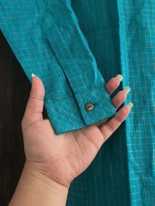 Stylish Teal Cotton Kurta for Boys – Smart Ethnic