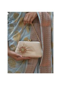 Elegant White Clutch with Chain