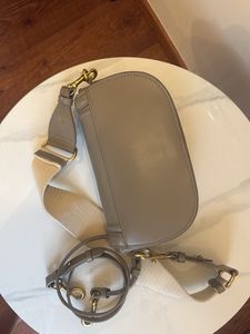 ZARA Stylish Grey Leather Crossbody Bag