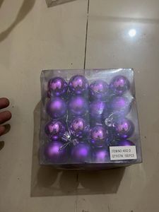 Purple Christmas Ornaments Set