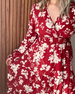 Chic Red Floral Maxi Dress
