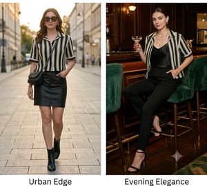 Stylish Black & White Textured Shirt