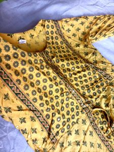 ZRI BRANDED Yellow Printed Kurta