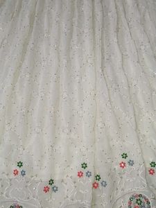White Sequined Blouse and lengha