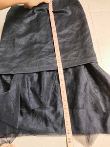 korean Skirt with Tulle Hem