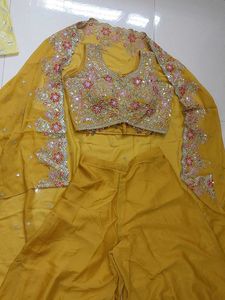 New Yellow choli with Palazzo and shrug