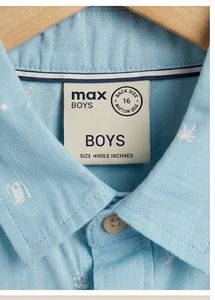 Men's Light Blue Printed Short Sleeve Shirt