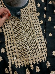 Soch Fancy Embroidered Black Sharara Set