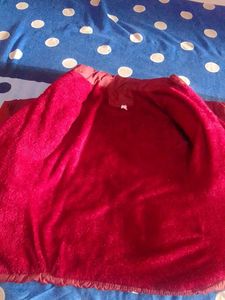 Red Quilted Jacket with Belt