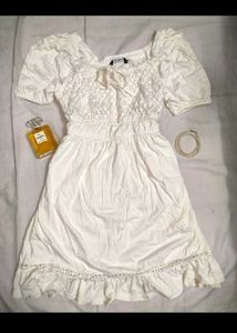 Cottagecore white Prairie dress