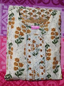 Women Cotton 3Pcs Kurti Set.Size-L