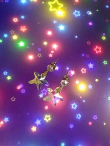 Sparkling Iridescent Star Dangle Earrings