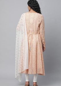 Elegant Peach Embroidered Kurta