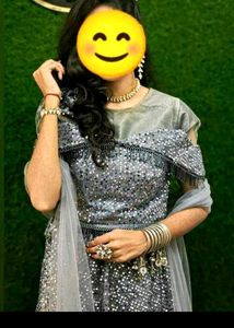 Sparkling Grey Ethnic lehnga