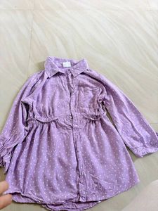 Lavender Polka Dot Tunic Top