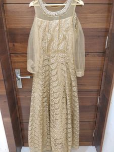 Gold Cold Shoulder Gown