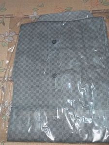 Men's Grey Patterned Button-Down Shirt