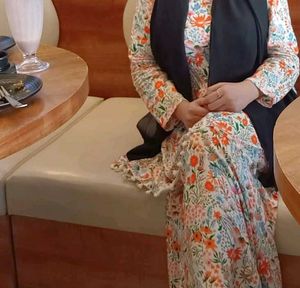 Floral Kurta with cotten sharara set