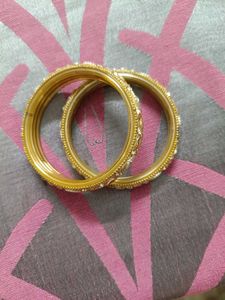 Gold Bangles with Embellishments