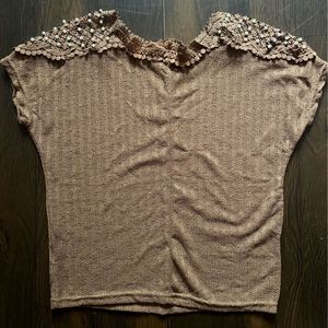 Sparkly Embellished Knit Top