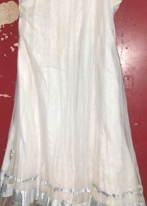White Umbrella Embellished Kurta for Women