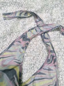 Swirl Print Halter Neck Top