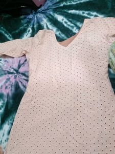 Elegant Pink Eyelet Blouse