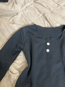 Chic Square Neck Long Sleeve Top