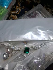 Stunning Emerald and Crystal Necklace