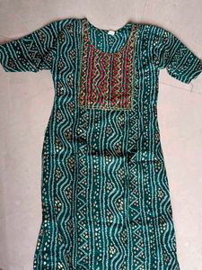 Elegant Green Printed Kurta