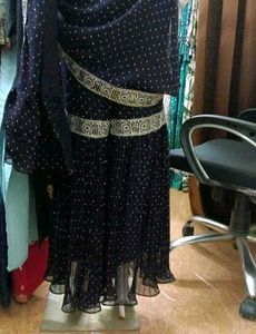 Elegant Black Embroidered Lehenga Choli