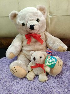 Vintage 80s Collectible Teddy bear plush with baby