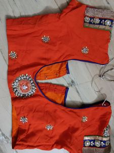 Heavy Saree Dark + Light Saffron/ Orange Colour