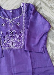 Elegant Purple Embroidered Kurta Set