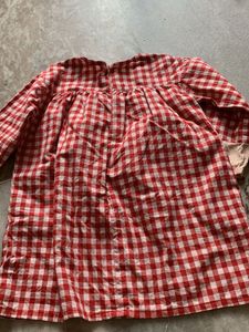 Red &amp; White Gingham Kurta