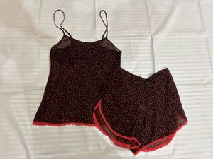 Black & Red Polka Dot Pajama Set