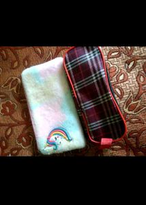 Cute Rainbow Unicorn Plush Pouch
