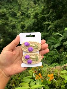 Handmade Crochet Flower Hair Clips