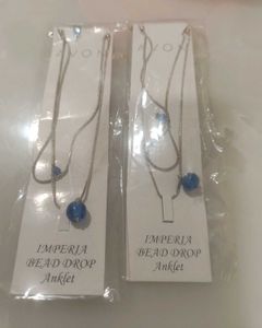 Avon Imperia Bead Drop Anklet - BLUE