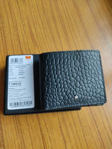 Louis Philippe Black Textured Wallet