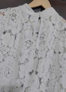 White Lace Floral Top for 36 Bust
