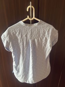 Light Blue Polka Dot Blouse