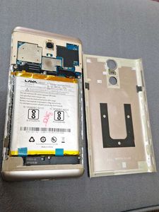 Lava White Smartphone with Cracked Screen