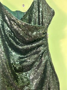 Sparkling Emerald Sequin Party Dress