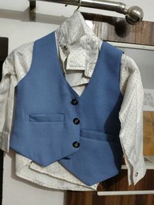 Boys Blue Checkered Suit Set
